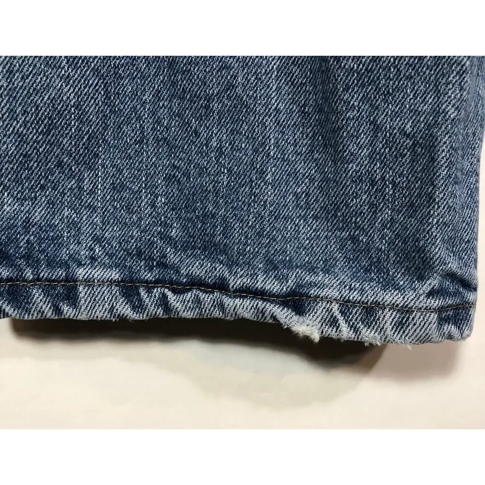 Wrangler Blue Jeans Regular Fit 35 x28 Straight Leg Vintage Western Cowboy